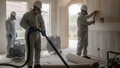 Temecula, CA water damage restoration team inspecting water-damaged property for cleanup and repair